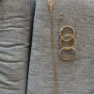 Lilly Pulitzer Birds Of A Feather Necklace, Stud Earrings & 3 Stretch Bracelets